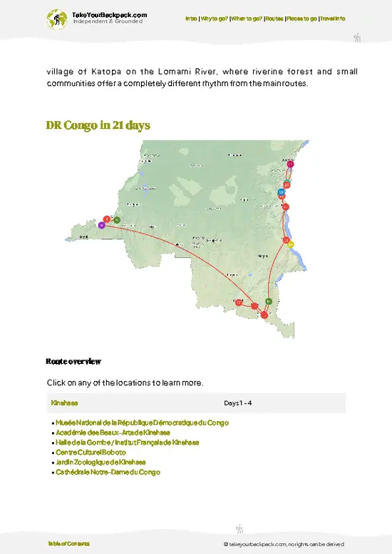 example page 4 from our offline Travel Guide for Democratic Republic of the Congo